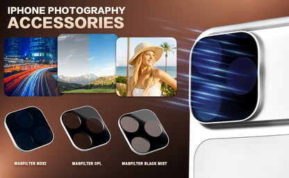 MagFilter Phone Camera Lens Filter Kit for iPhone 17 Pro and iPhone 17 Pro Max - Silver