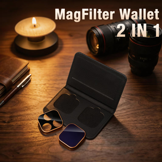 MagFilter Storage Wallet in Premium Synthetic Leather, Anti-Fingerprint Design for iPhone Photography Enthusiasts Black