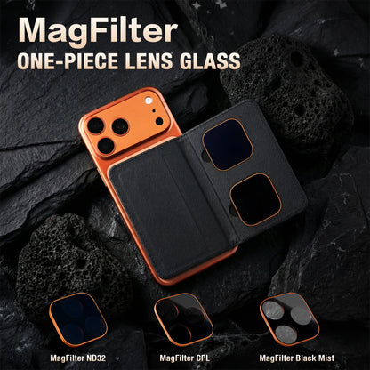 MagFilter Storage Wallet in Premium Synthetic Leather, Anti-Fingerprint Design for iPhone Photography Enthusiasts Black