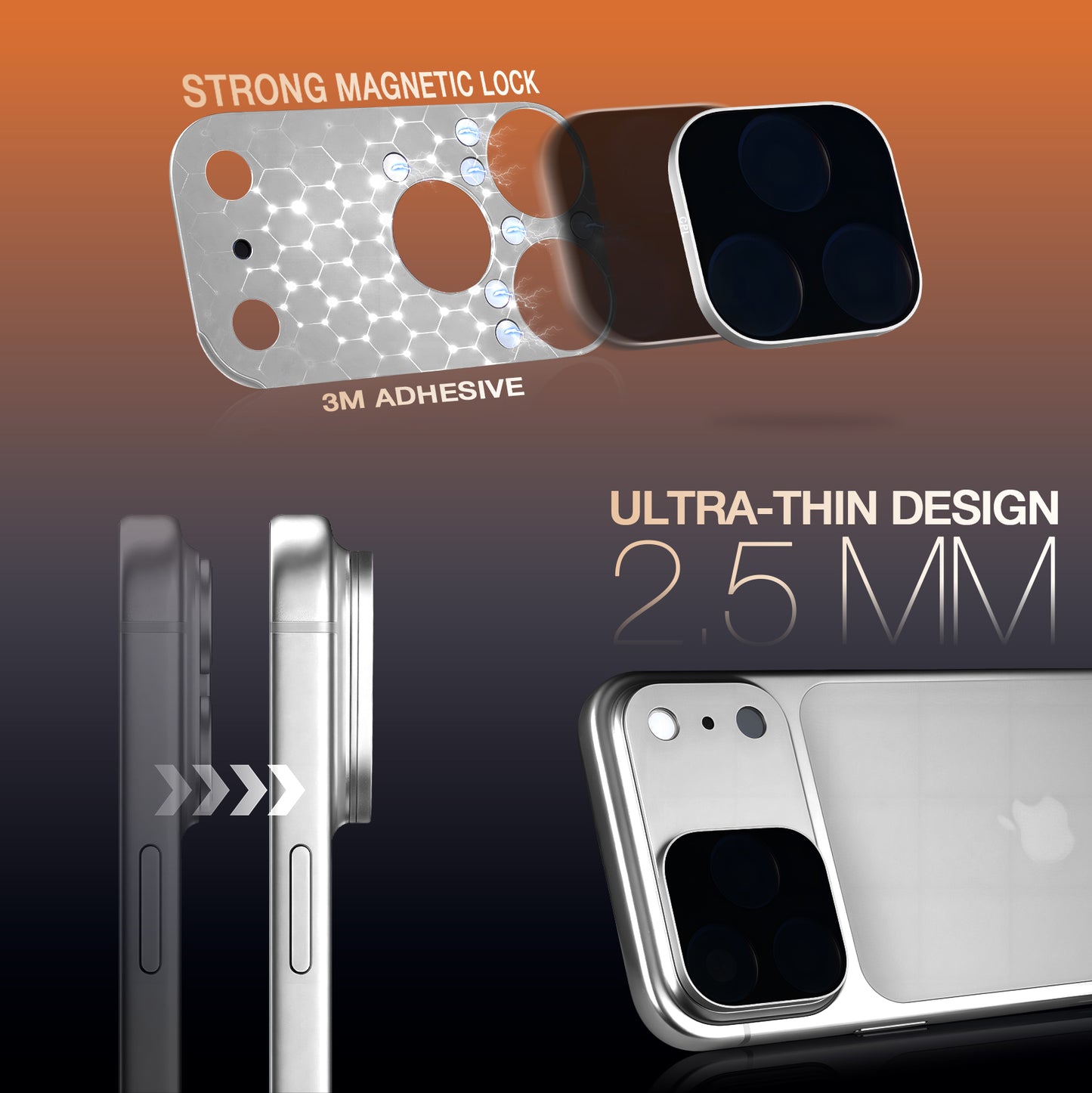 MagFilter Phone Camera Lens Filter Kit for iPhone 17 Pro and iPhone 17 Pro Max - Silver