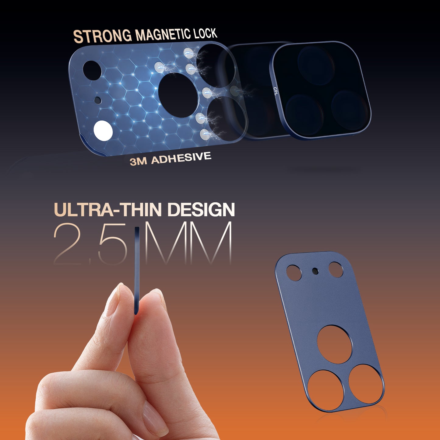 MagFilter Phone Camera Lens Filter Kit for iPhone 17 Pro and iPhone 17 Pro Max - Blue